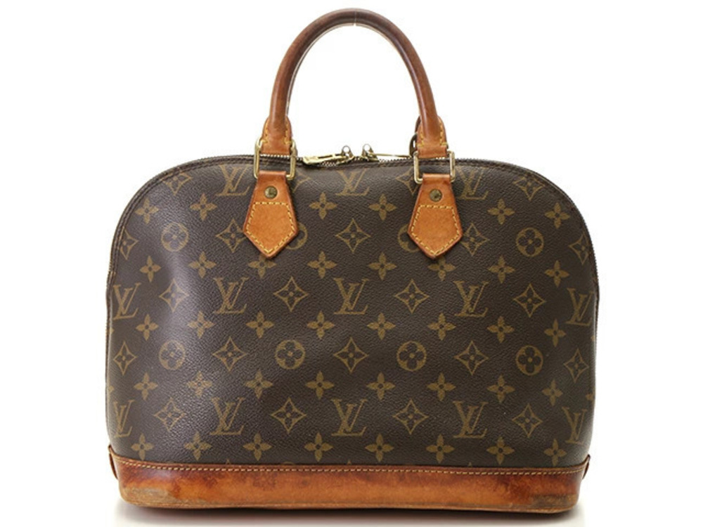 LOUIS VUITTON Alma Monogram Leather Brown